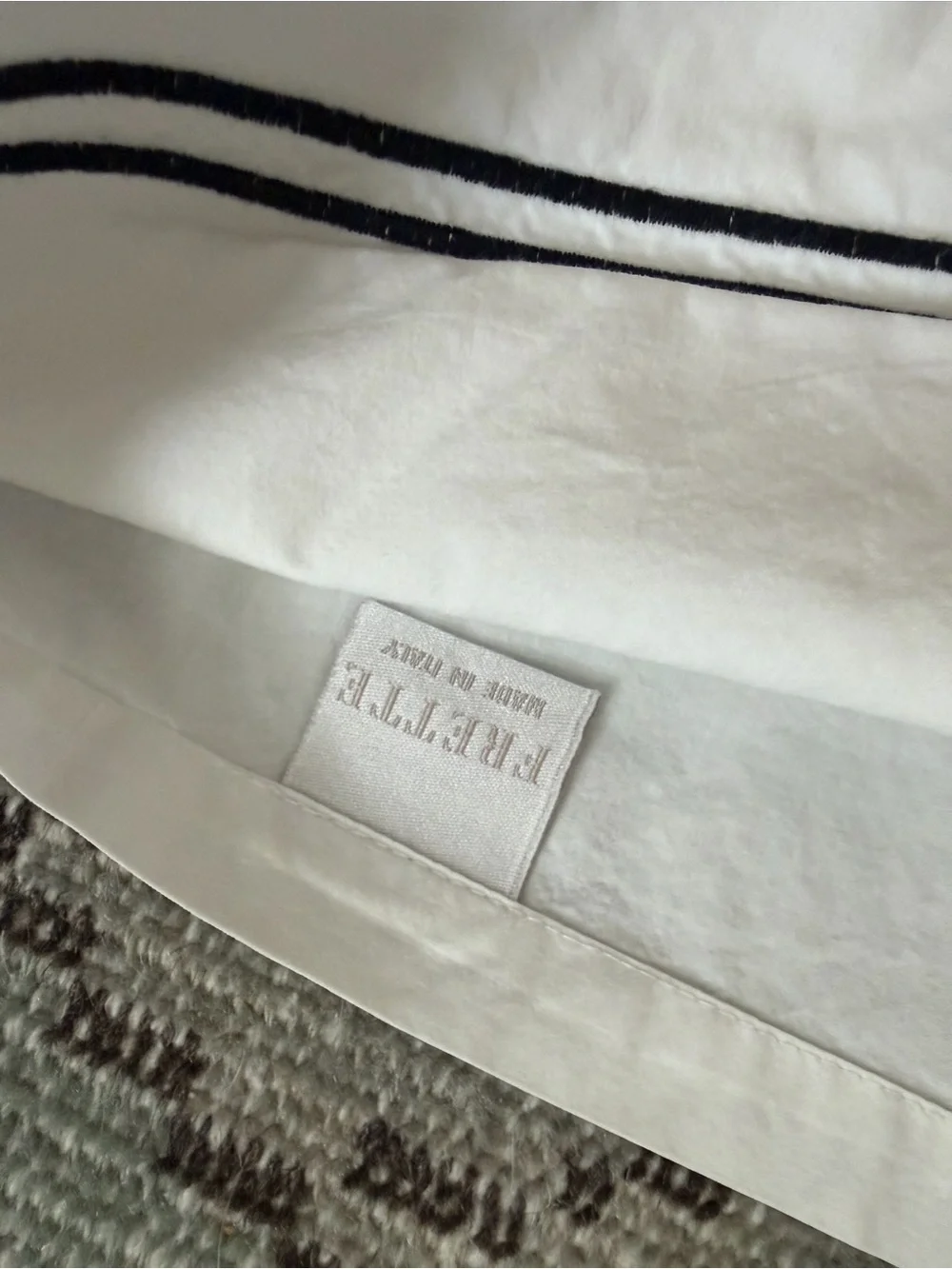 Frette Classic Sham in White with Black Border (set of 2)